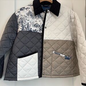 Women’s Patchwork Jacket - Black, White, Tan